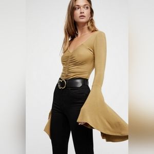 FP We The Free What A Babe Top in Olive, Sz S